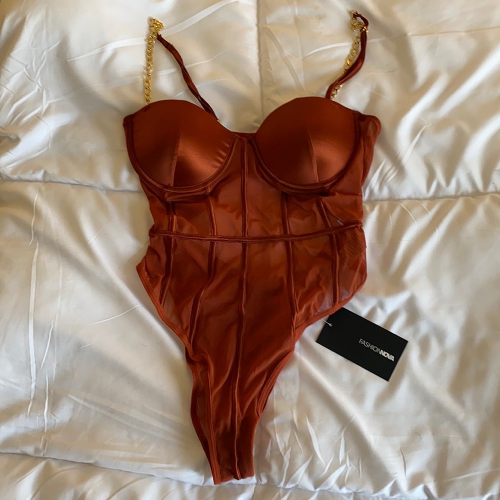 Fashion nova mesh bodysuit sz M NWT - Picture 2 of 8
